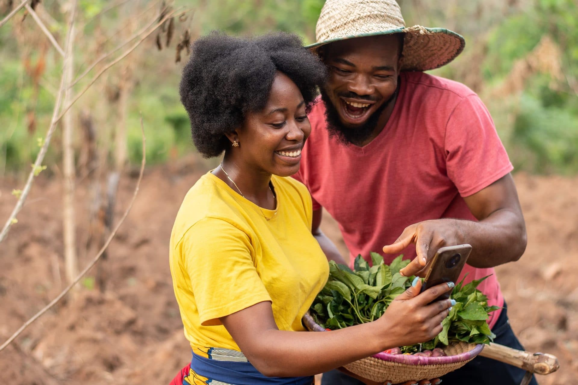 African farmers in field